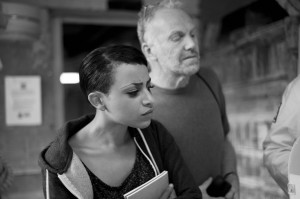 Rachel Long, poet, and David Binns, artist in Stoke